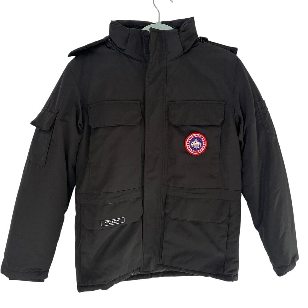 Vintage Free & Spirit Men’s Outdoorsport Hooded Puffer Parka Military Jacket M